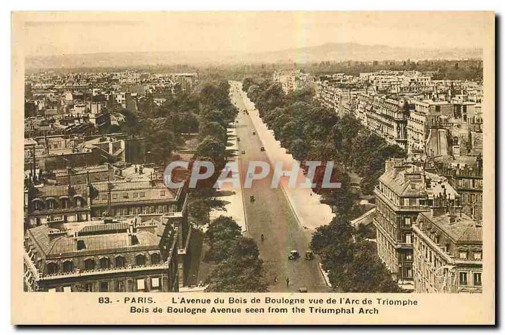 Paris - Die Avenue du Bois de Boulogne vom Arc de Triomphe aus gesehen — n°83 - Vorderseite