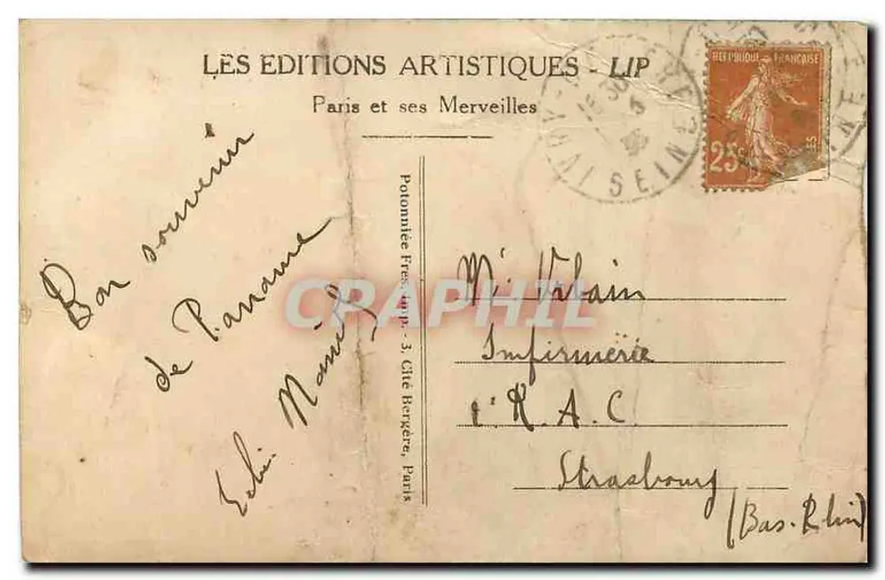 Paris - Conjunto da Praça da República — LIP - Verso