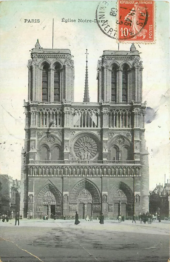 Parijs — Kerk van Notre-Dame — Onbekende uitgever, serie-nummer niet zichtbaar - Voorkant