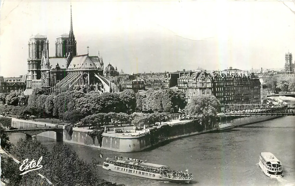 Notre-Dame de Paris — vue de l'abside et de la Seine — Éditions Lacombe, Paris - Frente