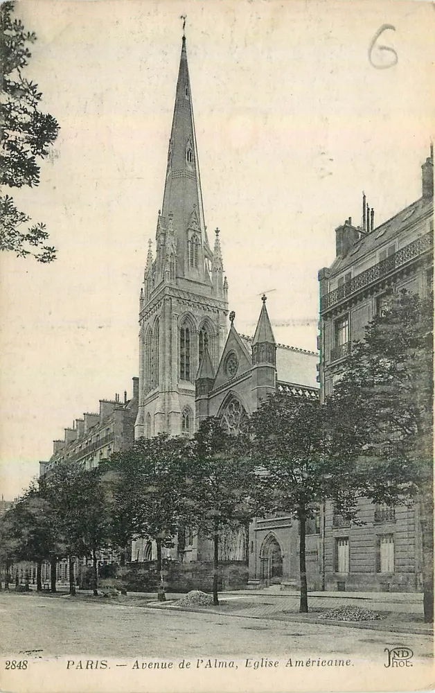 Paris — Avenue de l'Alma, Église Américaine — ND Phot. - Vorderseite