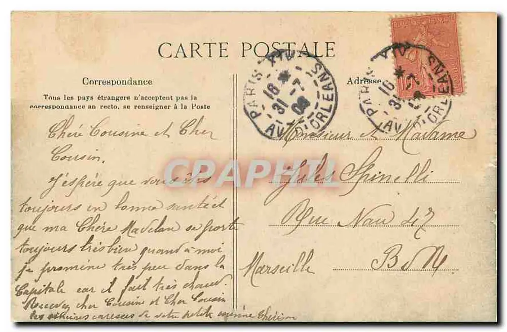 Paris — A Madeleine — E. L. D. n°216 - Verso
