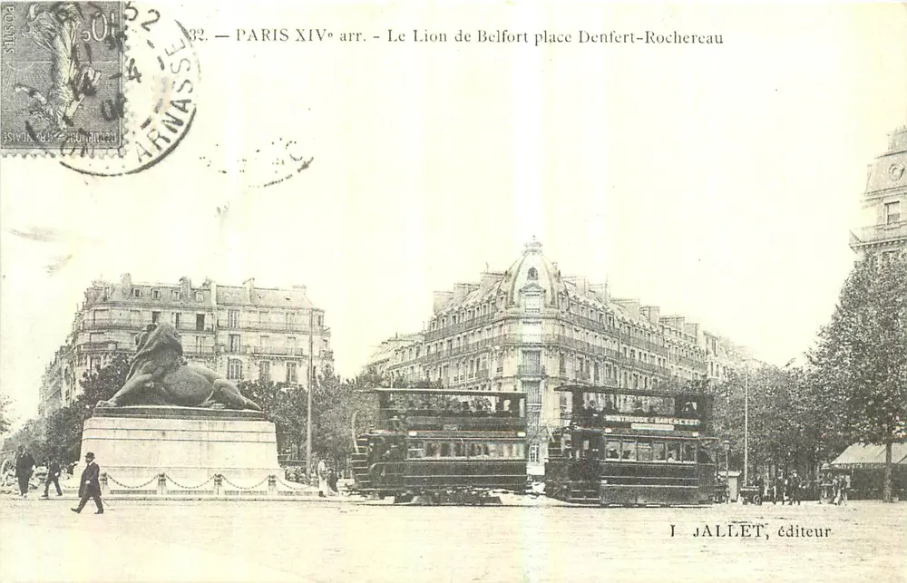 Paris XIVe arr. - Le Lion de Belfort place Denfert-Rochereau — Jallet, éditeur - Recto