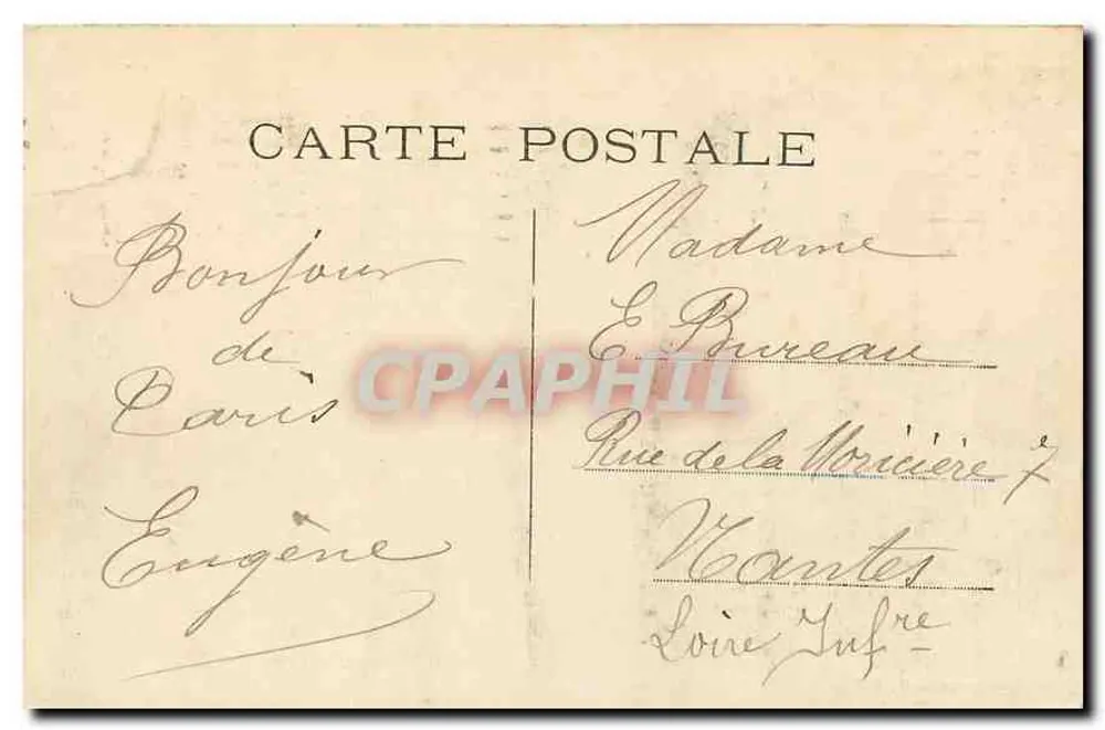 Paris — Estátua de Gambetta e o Louvre — Jules Séeberger - Verso