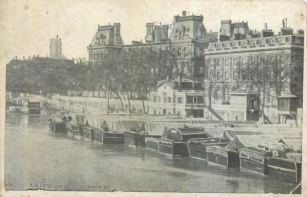 Paris - Quai und Hafen des Rathauses — Verleger/Drucker nicht sichtbar, Seriennummer 226 - Vorderseite