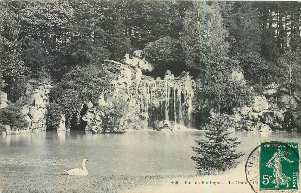 Bois de Boulogne - A Grande Cascata — Bois de Boulogne, n° 135 - Frente