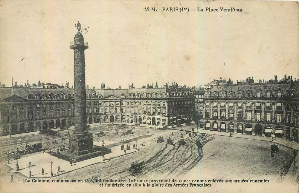 Place Vendôme — Coluna de Vendôme — 49 M. PARIS (1er) — editor desconhecido - Frente