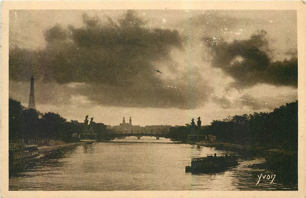 Paris. Spazieren — Perspektive der Seine vom Pont de la Concorde — Édition d'Art Yvonn — Nr. 156 - Vorderseite