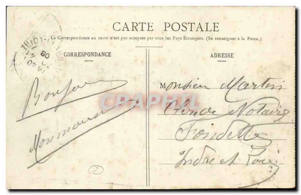 Bayonne Pittoresque — Prefeitura e Teatro — Edição A. Simons, N° 4 - Verso