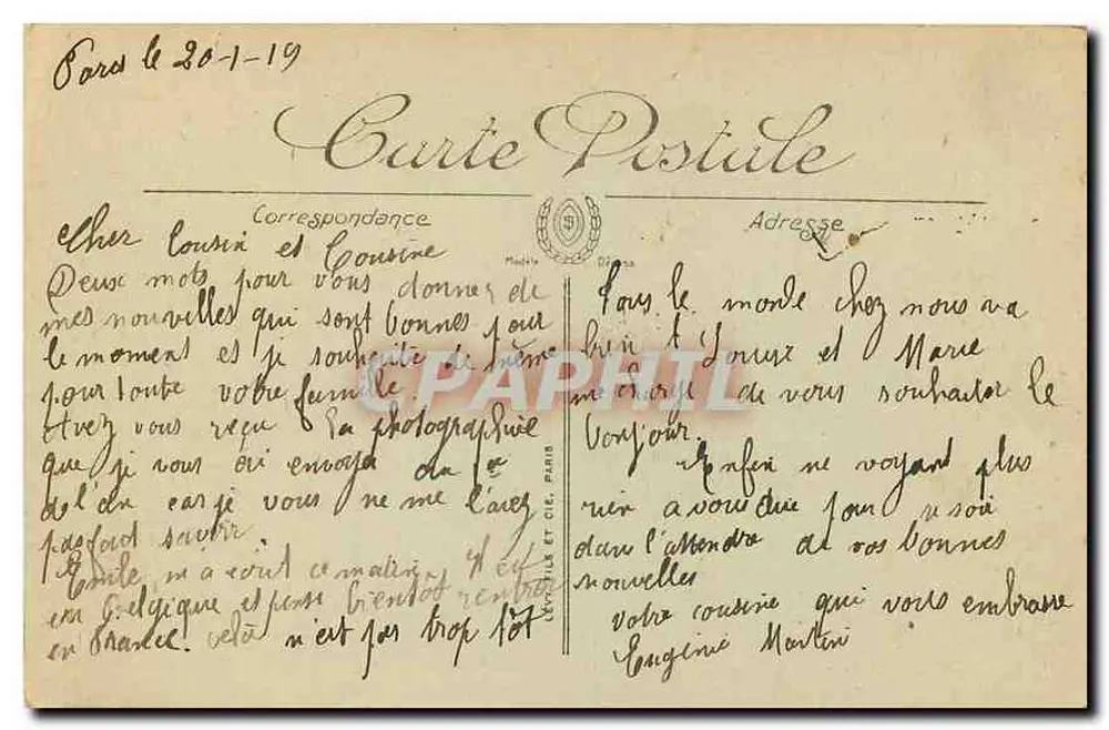 Paris — O Hotel de Ville — LL. — n° 1803 - Verso