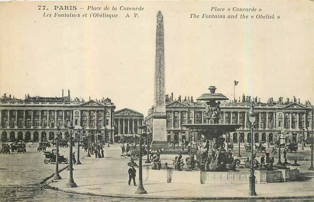 Paris — Place de la Concorde — Les Fontaines et l'Obélisque — A. P. - Recto