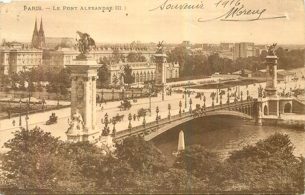 Paris — Le Pont Alexandre III — Éditeur impr. sur la carte, n° de série non visible - Frente