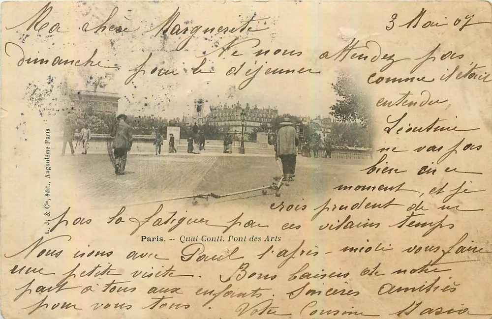 Paris — Quai Conti, Pont des Arts — L.J. & Cie, édit., Angouleme-Parris - Frente