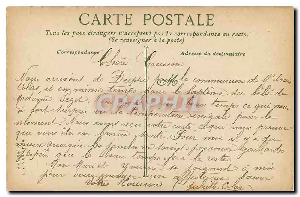 Paris. Petit Lycée Janson de Sailly — n° 720 - Verso