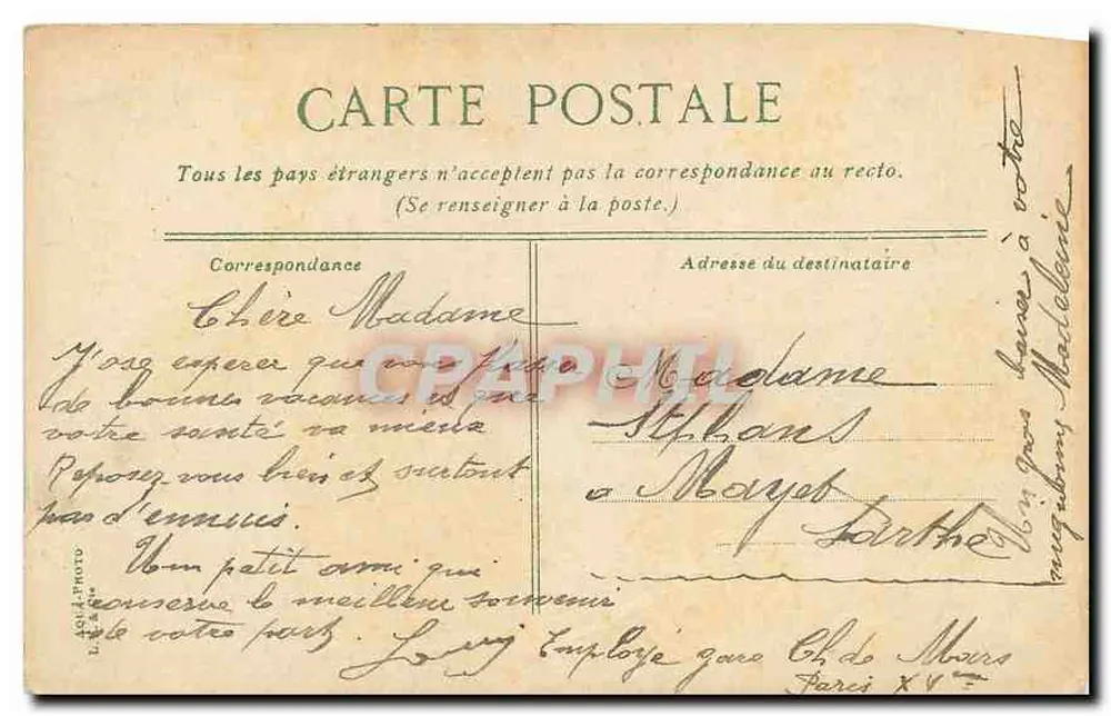 PARIS - O Arco do Triunfo do Carrousel — editor Léon d'Photo, n° 83 - Verso