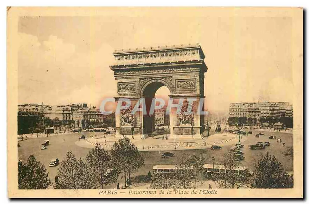Paris — Panorama da Place de l'Étoile — Editora Librairie Libre - Frente