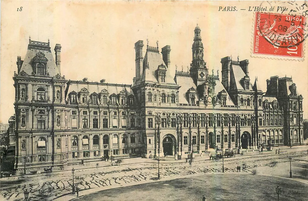 Paris — O Hotel de Ville — editor desconhecido, n° 18 - Frente