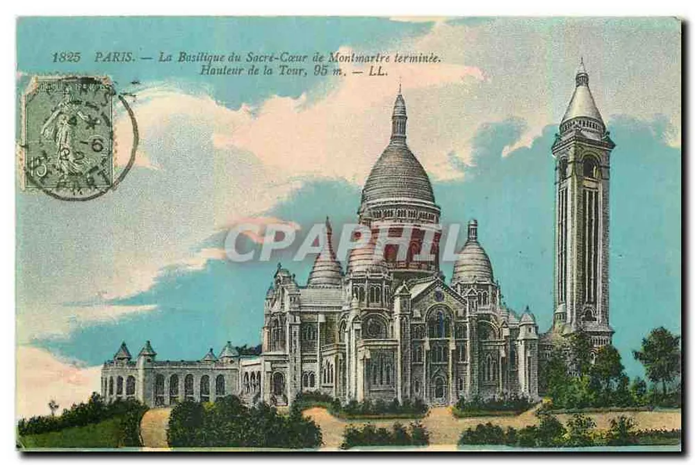 Paris — Die Basilika des Heiligen Herzens von Montmartre fertiggestellt — LL - Vorderseite