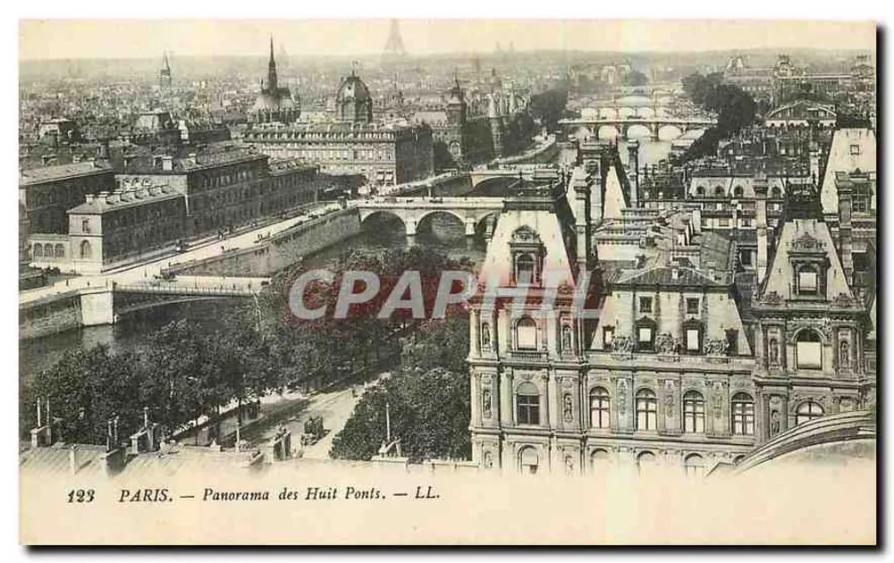 Paris — Panorama dos Oito Pontes — LL. — n° 193 - Frente