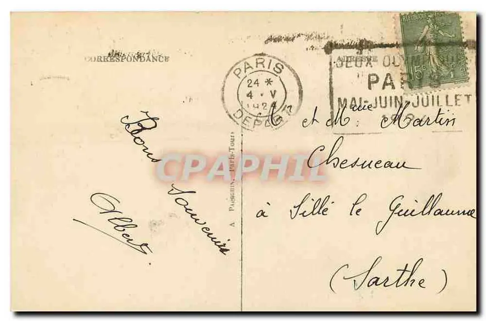 Paris — Panorama über die Seine in Richtung Notre-Dame und die Cité — A. Paris, n°41 - Rückseite