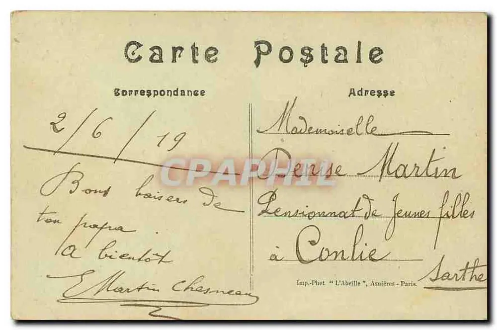 Paris - Bois de Boulogne - La Grande Cascade — L'Abeille, n°7 - Verso