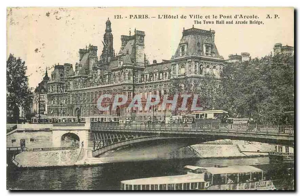 Paris — Das Rathaus und der Pont d'Arcole — A.P. - Vorderseite