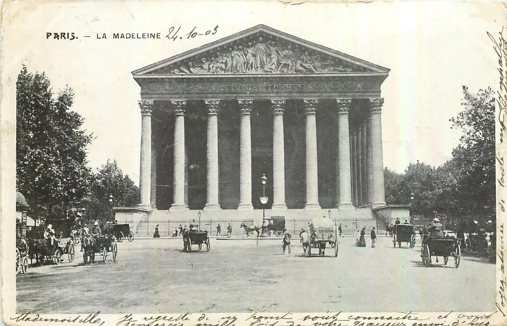 Paris — A Madeleine — Editor desconhecido, número de série não visível - Frente