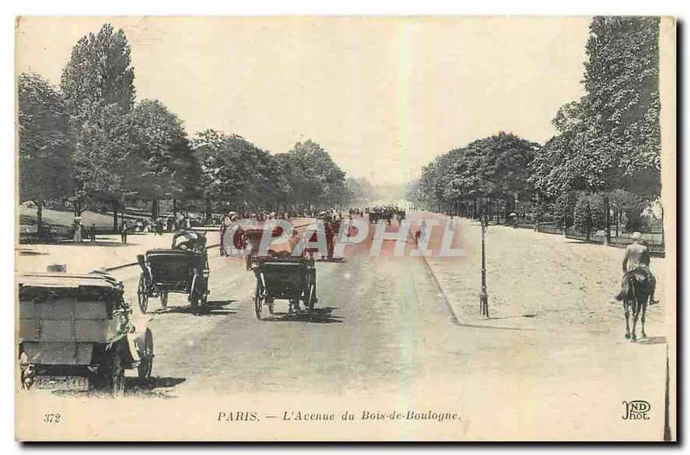 PARIS — L'Avenue du Bois-de-Boulogne — JNDL, n° 372 - Recto