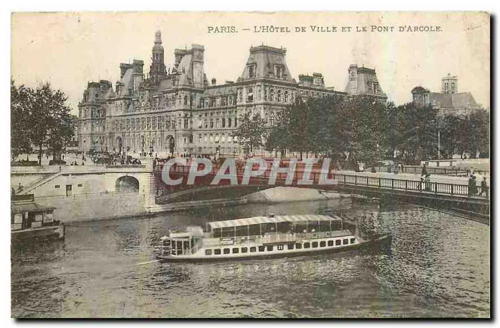 Paris — Das Rathaus und die Pont d'Arcole - Vorderseite