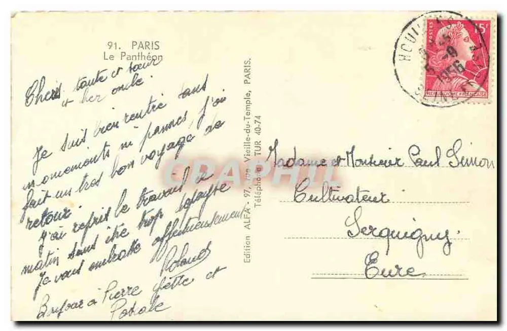 O Panteão — Paris — Edição ALFA, n° 91 - Verso
