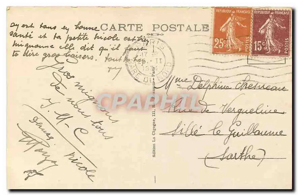 Paris — Le Pont Alexandre-III et le Grand Palais — Édition La Cigogne, n° 115 - Verso