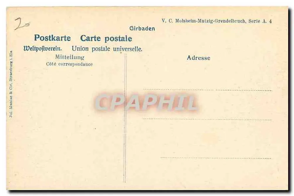 Ruínas de um castelo — Vogesen — V. C. Molsheim-Mutzig-Grendelbruch, série A.4 - Verso