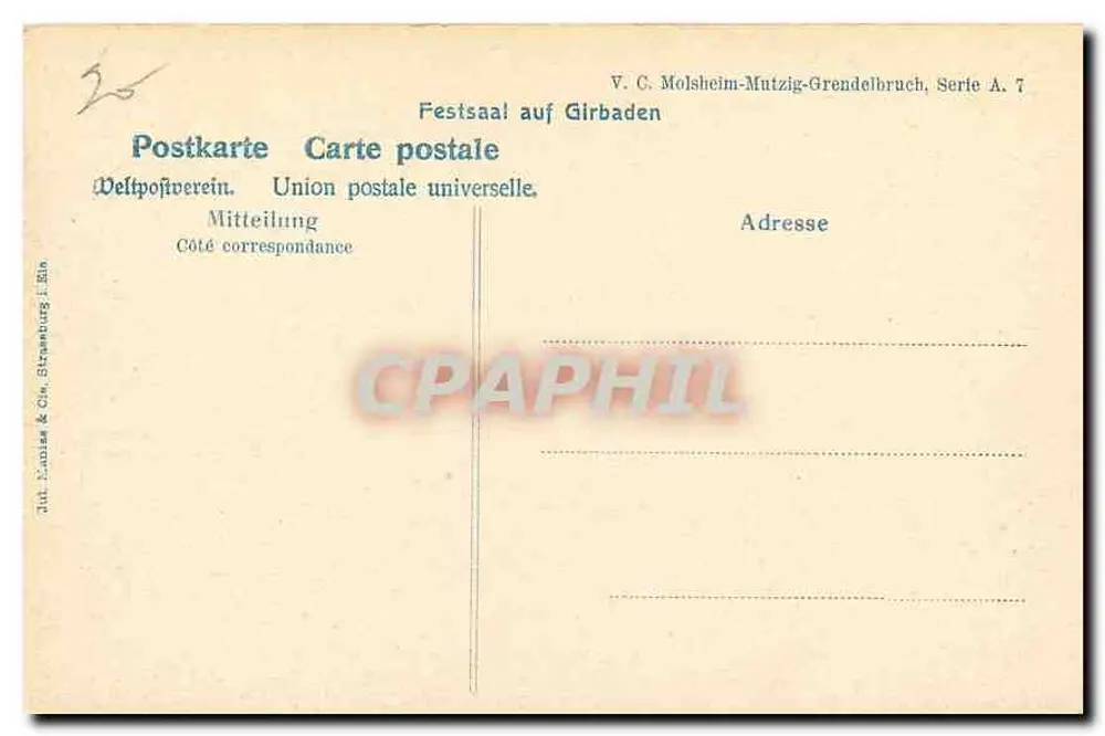 Ruínas de um castelo — Vogesen — V.C. Molsheim-Mutzig-Grendelbruch, série A.7 - Verso
