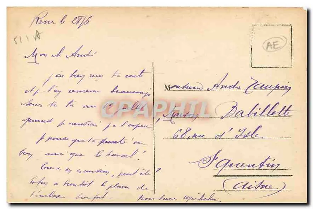 Reims - Palácio de Justiça — Thullier, editor, n°89 - Verso