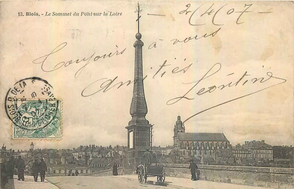 Blois - Le Sommet du Pont-sur-la-Loire — éditeur anonyme, n° 13 - Recto