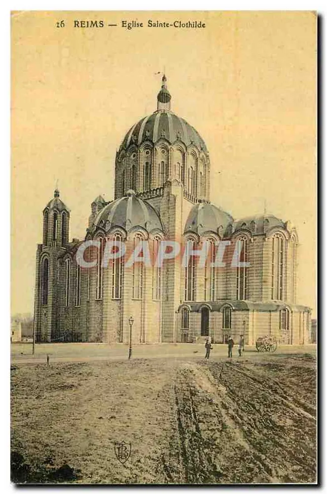 Reims — Igreja Santa Clotilde — Bilhete postal moderno n°16 - Frente