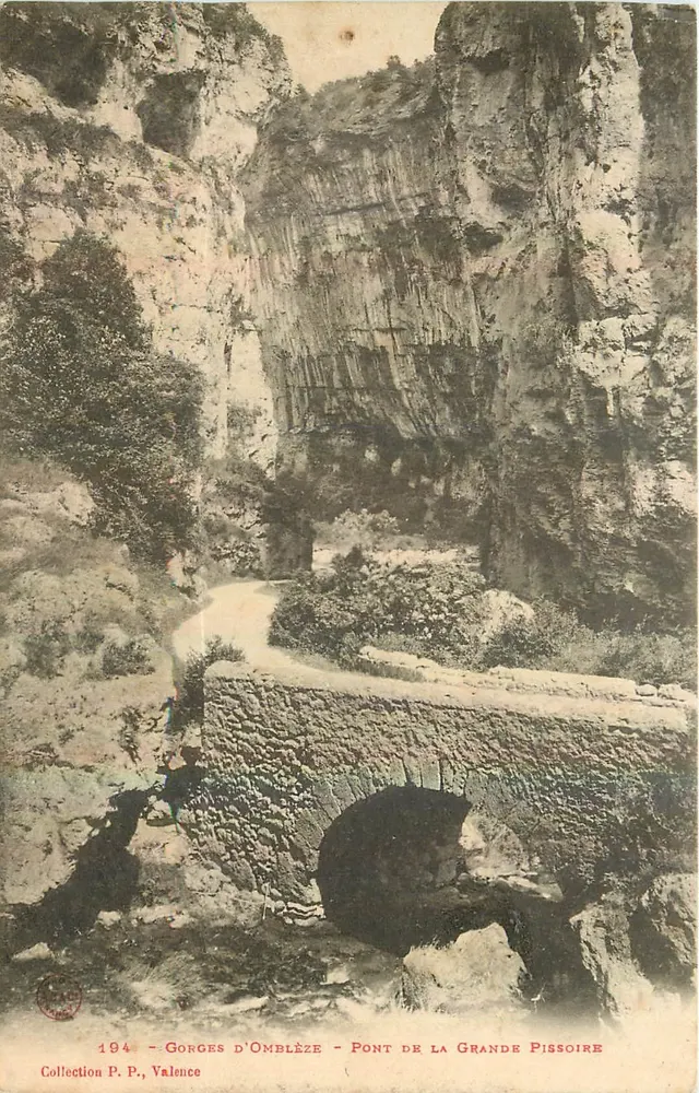 Gorges d'Omblezé — Puente de la Grande Pissoire — Colección P.P., Valence - Anverso