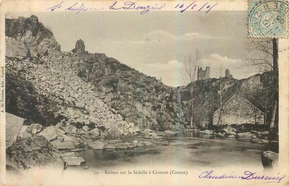 Ruinen auf der Sédelle in Crozant (Creuse) — A. de Nussac, ed. Guéret — n°79 - Vorderseite