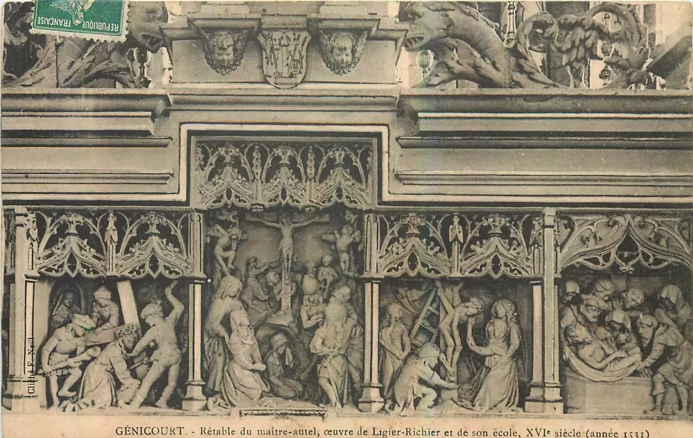 Génicourt - Altarretabel des Hauptaltars, Werk von Ligier-Richier und seiner Schule, 16. Jahrhundert (Jahr 1531) - Vorderseite