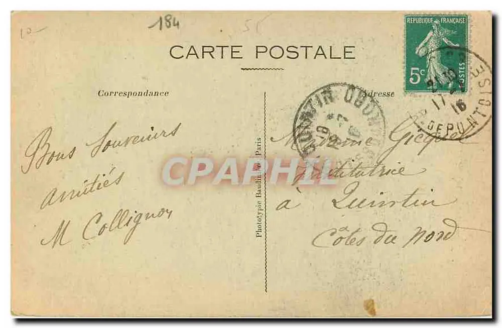 Verdun bombardiert — Eine der Hauptstraßen — Benoist, Verlag, Bar-le-Duc - Visé Paris 208 - Rückseite