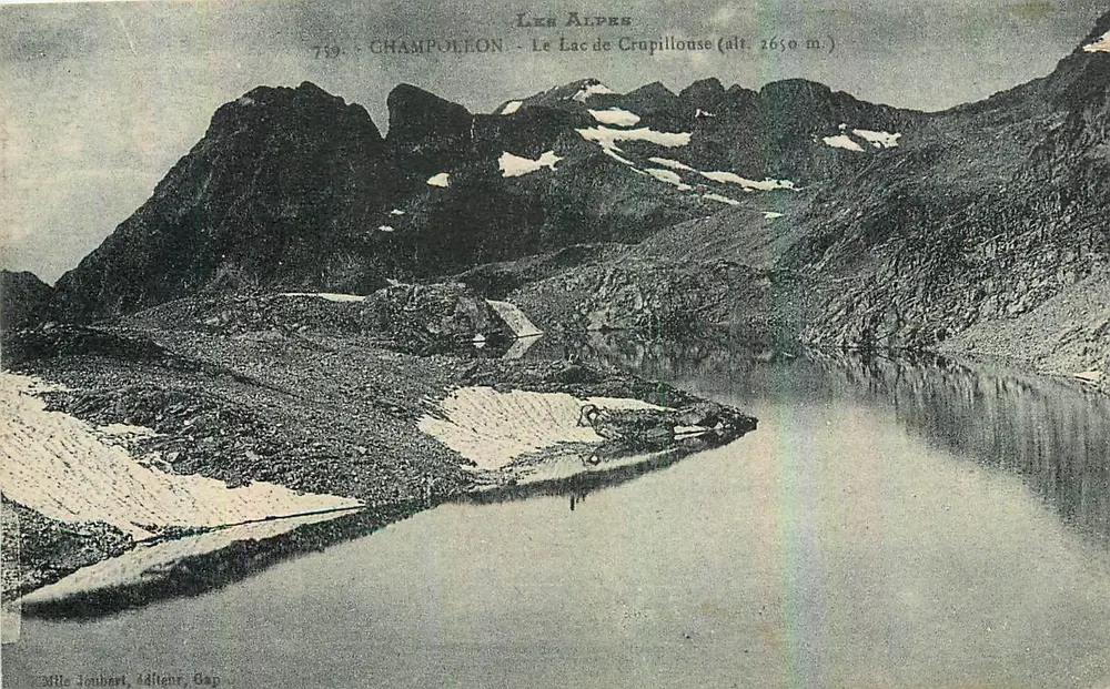 Champollon - Lake Crupillouse (alt. 2650 m) — The Alps — Publisher: Miss Joubert, Adhémar, Gap — series number 719 - Front