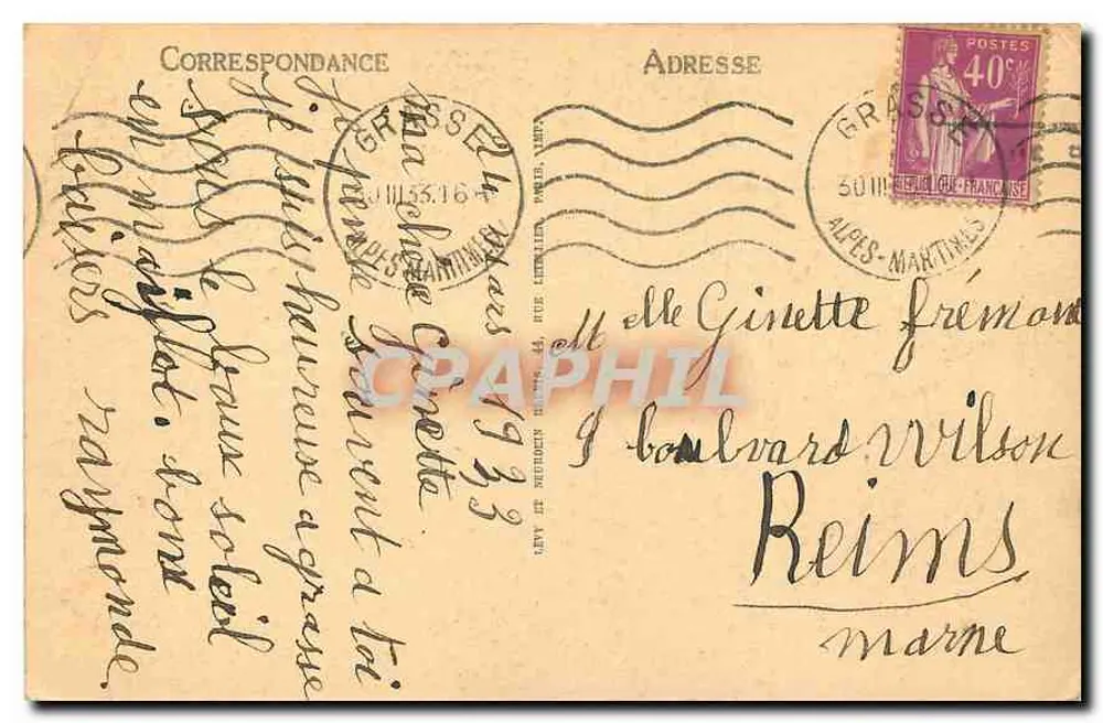 Grasse — Der Seitenportal der Kirche — LL Nr. 62 - Rückseite