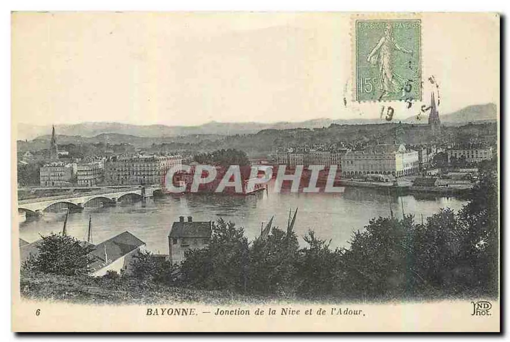 Bayonne — Jonction de la Nive et de l'Adour — Graphphil - Recto