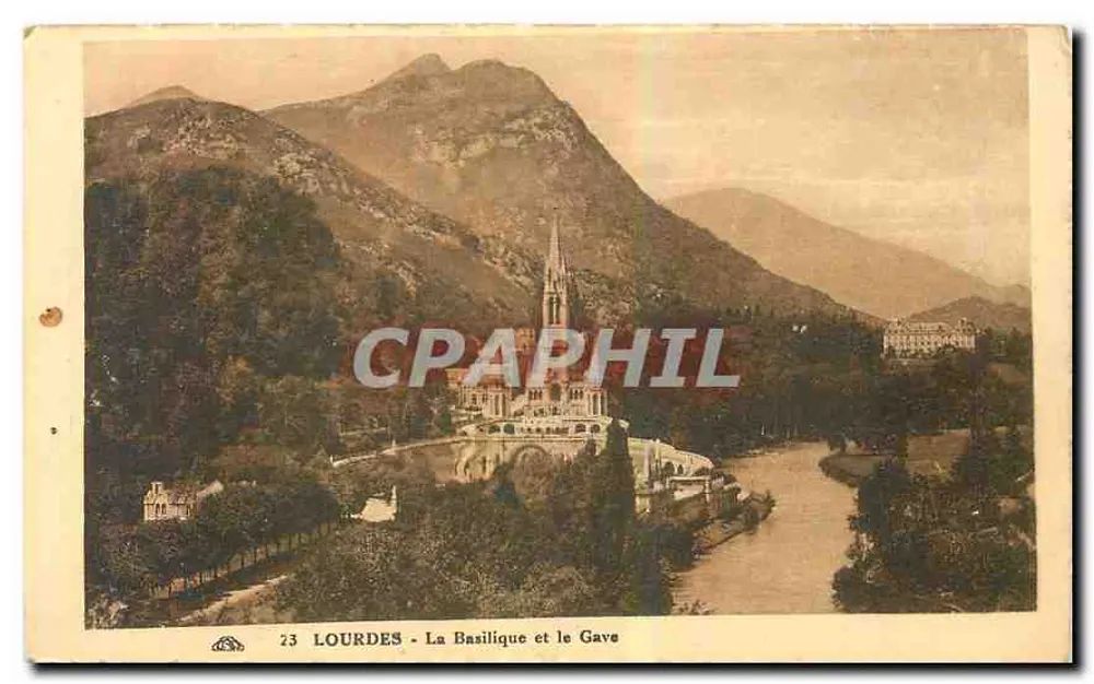 Lourdes - A Basílica e o Gave — n°23 - Frente