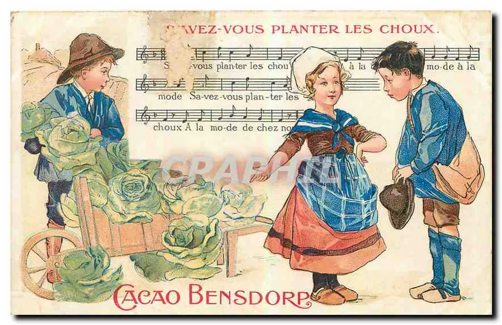 Crianças com couve — Cacao Bensdoré - Frente