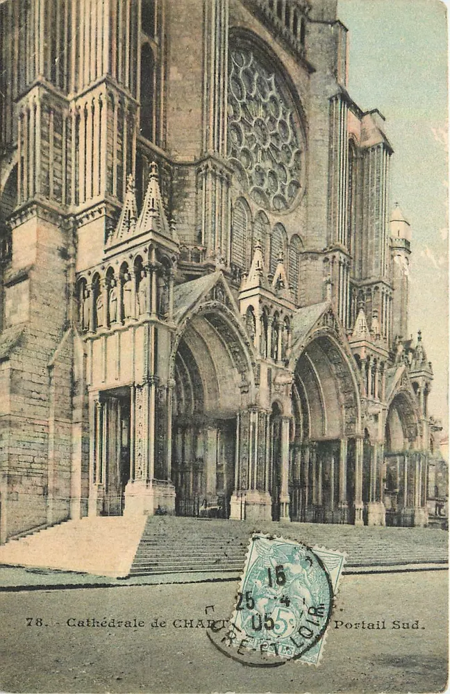 Catedral de Chartres — Portal Sul — A. Bourdier, imp.-edit., Versailles, n°78 - Frente