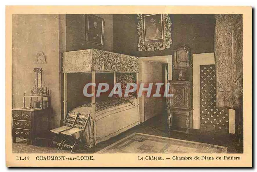 Chaumont-sur-Loire — Das Schloss — Zimmer von Diane de Poitiers — LL.44 - Vorderseite