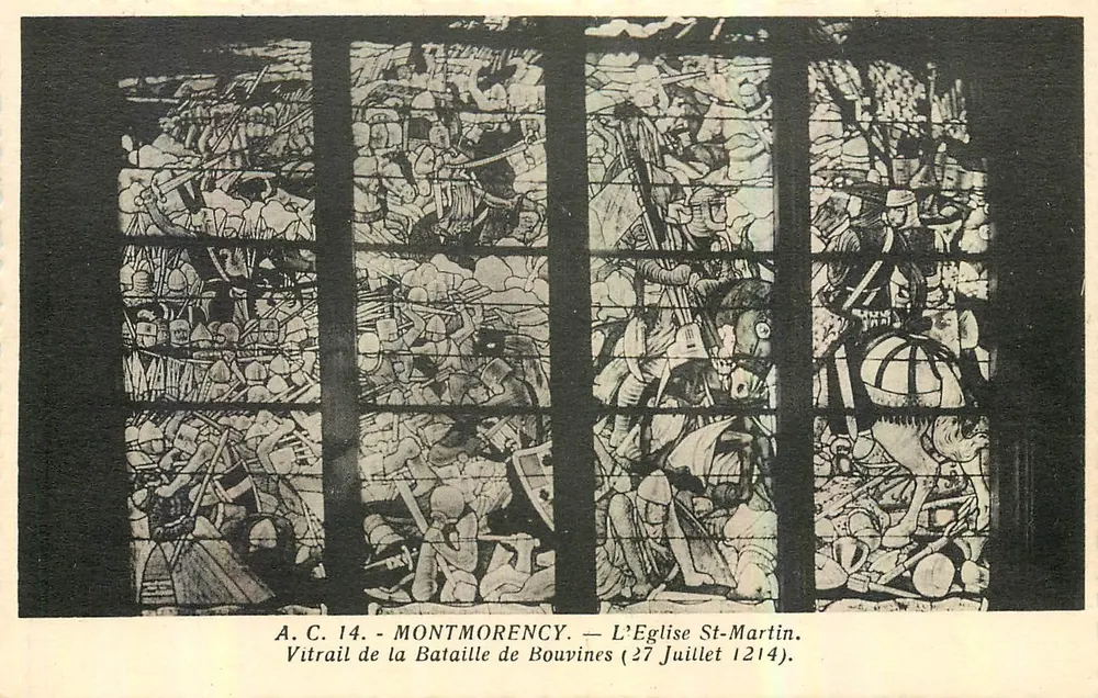 Schlacht von Bouvines — Farbglasfenster der Kirche St-Martin — Montmorency - Vorderseite