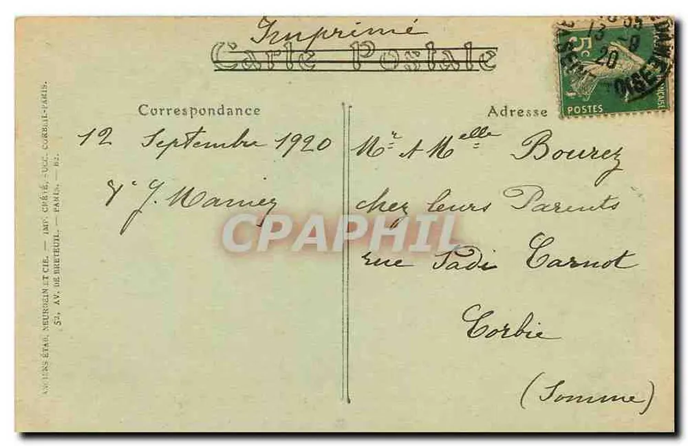 Palais de Versailles — Galerie des Glaces, où fut signé le 28 juin 1919, le Traité de Paix entre les Puissances alliées et associées et l'Allemagne — JND Jhot. - Verso