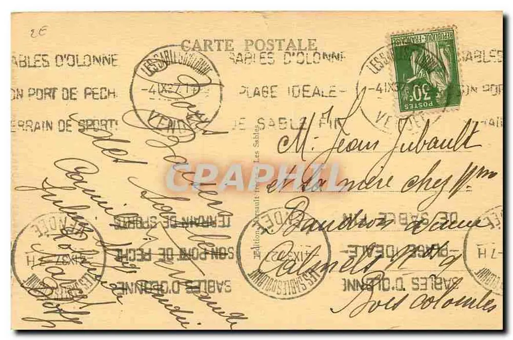 Les Sables-d'Olonne (Vendée) — Sablaises — 112 - Verso